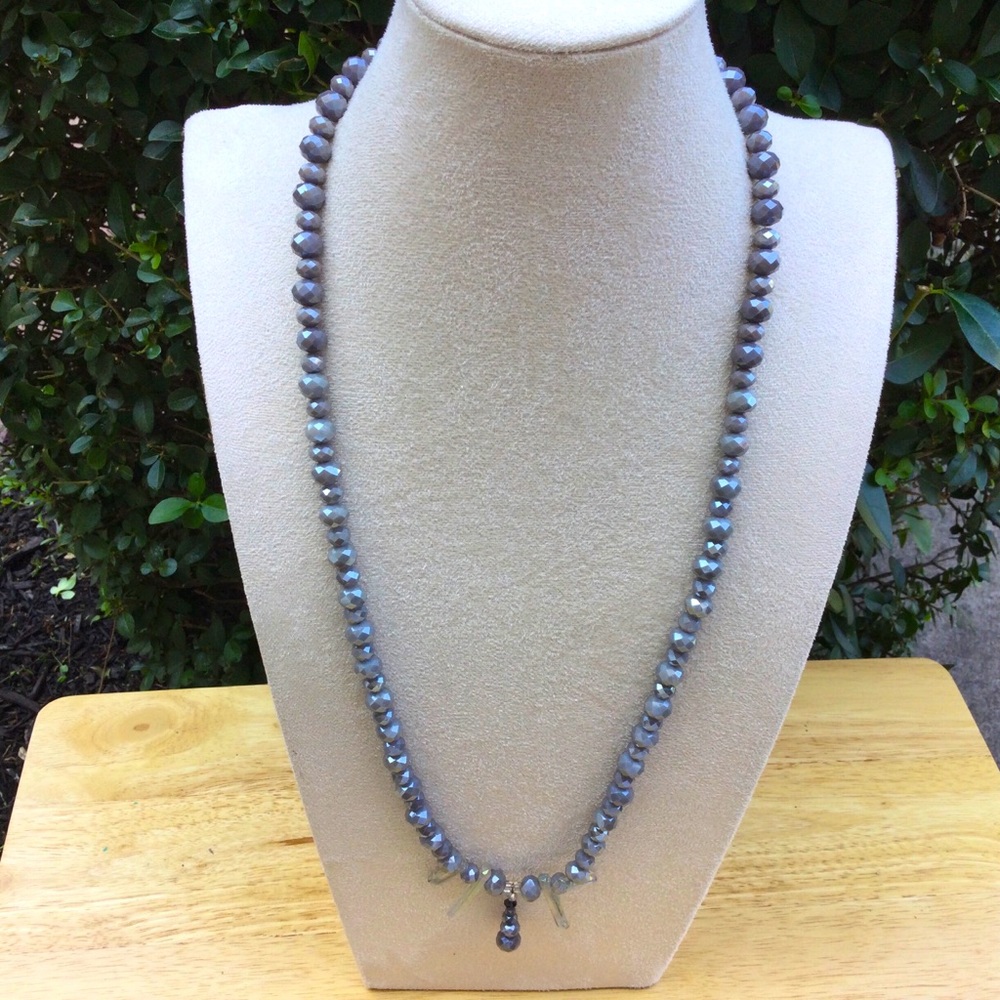 Rainbow Aura Crystal Point Necklace